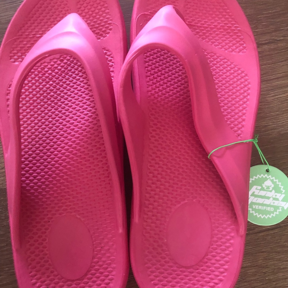 Pink flip flops
